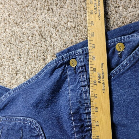 Key Imperial Overalls Men's 42x34 Carpenter Bibs Dark Blue Denim Jeans Workwear - Picture 4 of 6